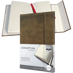Sigel CO609 - Notizbuch CONCEPTUM®, Design Vintage, brown, kariert, ca. A4