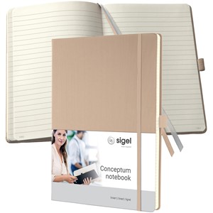 SIGEL CO641 - Notizbuch Conceptum, Hardcover, beige, liniert, ca. A4