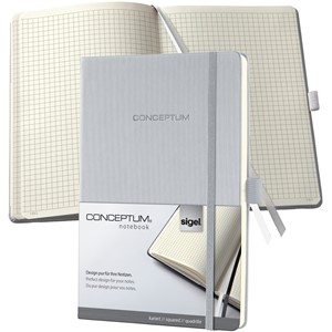 Sigel CO652 - Notizbuch CONCEPTUM®, Hardcover, light grey, kariert, ca. A5