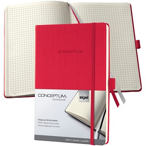 Sigel CO654 - Notizbuch CONCEPTUM®, Hardcover, red, kariert, ca. A5