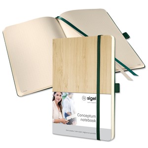 SIGEL CO671 - Notizbuch Conceptum - Nature Edition Bambus - Softcover, beige, Dot-Lineatur, ca. A5