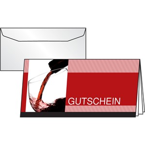 Sigel DC404 - Gutschein-Karten (inkl. transparente Umschläge), Vino Rosso