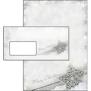 Sigel DP136Set - Weihnachts-Motiv-Papier-Set, Brilliant Star, A4, 100 Blatt + 100 Umschläge DIN lang