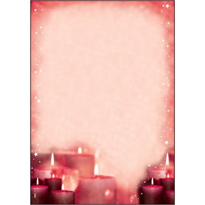 Sigel DP138 - Weihnachts-Motiv-Papier, Red Candlelight, A4, 100 Blatt