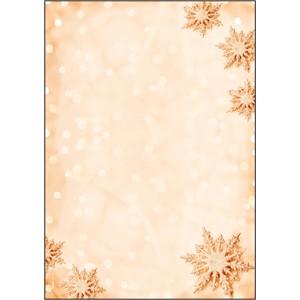 Sigel DP234 - Weihnachts-Motiv-Papier, Golden Snowflakes, 100 Blatt