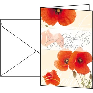 Sigel DS003 - Glückwunsch-Karten Red Poppies