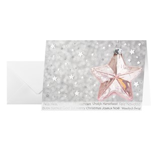 Sigel DS031 - Weihnachts-Karten (inkl. Umschläge), Rose Star, Silber-/Blindprägung, Außenseite hochglänzend, Innenseite matt