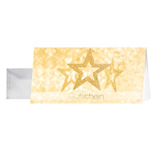 Sigel DS050 - Weihnachts-Gutschein-Karten (inkl. transparente Umschläge), Precious Stars