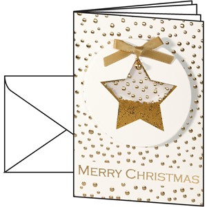 Sigel DS059 - Handmade-Weihnachts-Karten (inkl. Umschläge), Confetti Star, A6 (A5), 10+10 Stück