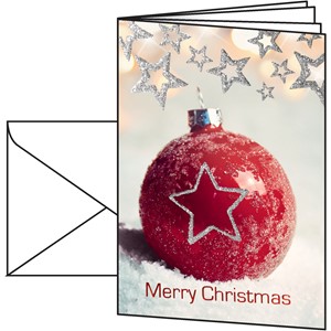 Sigel DS060 - Weihnachts-Karten (inkl. Umschläge), Christmas Bauble, A6 (A5), 10+10 Stück