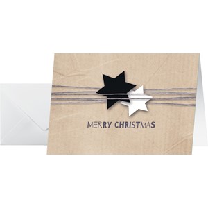 SIGEL DS079 - Weihnachts-Karten Set mit Umschlag, Kraftpapier-Optik, A6, 25 Stück