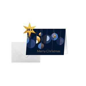 SIGEL DS088 - Weihnachts-Karten (inkl. Umschläge), Graphic Christmas balls, A6 quer , 25+25 Stück