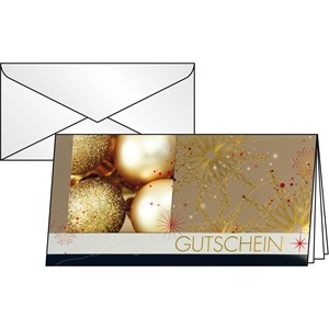 Sigel DS345 - Weihnachts-Gutschein-Karten (inkl. transparente Umschläge), Christmas Glance