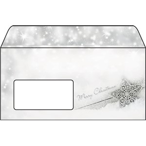 Sigel DU136 - Weihnachts-Umschlag, Brilliant Star, DIN lang (110x220 mm), 50 Stück