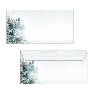 SIGEL DU424 - Weihnachts-Umschlag, Eucalyptus magic, DIN lang (110x220 mm), 50 Stück
