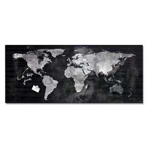 Sigel GL246 - Glas-Magnetboard artverum®, Design World-Map, Weltkarte, 130x55 cm