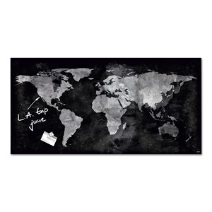 Sigel GL270 - Glas-Magnetboard artverum®, Design World-Map, 91x46 cm