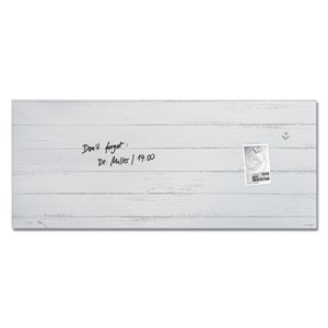 SIGEL GL381 - Glas-Magnettafel Artverum, Design White Wood, 130 x 55 cm, weiß, matt