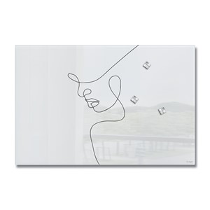 SIGEL GL395 - Glas-Magnettafel Artverum 60x40 cm, Design Line Art Woman weiß/schwarz