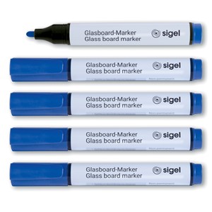 Sigel GL712 - Glasboard-Marker, Rundspitze 2-3 mm, blau