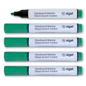 Sigel GL714 - Glasboard-Marker, Rundspitze 2-3 mm, grün