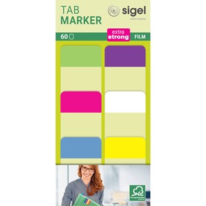 Sigel HN203 - Tab Marker, Film, extra strong, 6 Farben