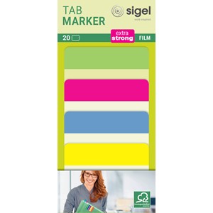 Sigel HN204 - Tab Marker, Film, extra strong, 4 Farben