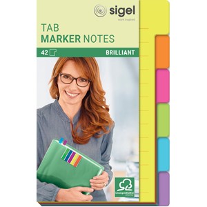 Sigel HN205 - Tab Marker Notes, Papier, 6 Farben