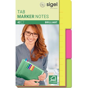 Sigel HN206 - Tab Marker Notes, Papier, 3 Farben