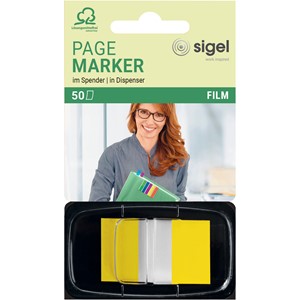 Sigel HN490 - Z-Marker, Film, Color-Tip, gelb im Spender, 25x 43 mm