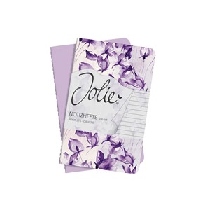 Sigel JN702 - Notizhefte Jolie®, Softcover, Violet Orchid, liniert, 2 Notizhefte im Set, Einsteckfach, ca. A6