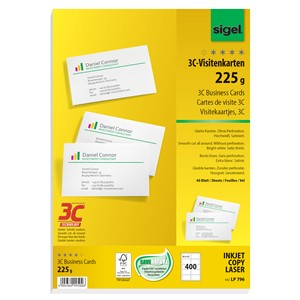 Sigel LP796 - Visitenkarten, schnittgestanzt, 225g, 400 Karten