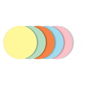 Sigel MU101 - Moderationskarten, gelb, grün, orange, blau, rosa, weiß, Ø100 mm, 250 Blatt
