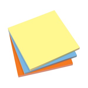 Sigel MU131 - Static Notes, farbl. sort. (gelb, blau, orange), 100x100 mm, 3 Blocks à 100 Blatt