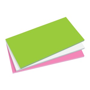 Sigel MU135 - Static Notes, farbl. sort. (grün, weiß, pink), 100x200 mm, 3 Blocks à 100 Blatt