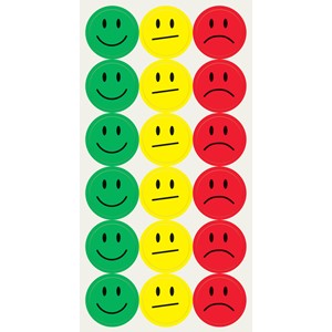 Sigel MU171 - Klebepunkte smileys, Smileys in gelb, grün, rot, Ø 20 mm, 180 Stück
