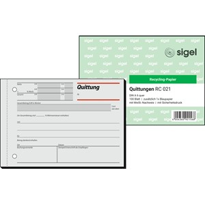 Sigel RC021 - Quittung A6, Recyclingpapier