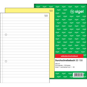Sigel SD150 - Durchschreibebuch A5, 2x50 Blatt