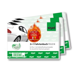 Sigel T1159 - Fahrtenbuch, für Pkw, A6, Hot Deal 2+1