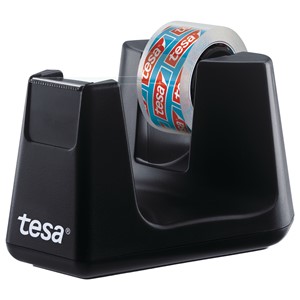 tesa 53903-00000 - film® Tischabroller Smart ecoLogo® schwarz inkl. 1 Rolle film® kristall-klar 10 m x 15 mm
