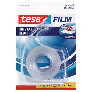 tesa 57470-00001 - film® kristall-klar, 33 m x 15 mm + Handabroller