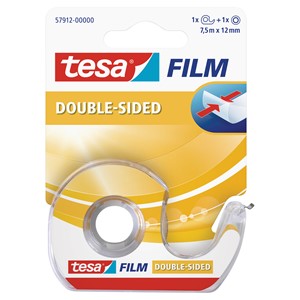 tesa 57912-00000 - film® doppelseitig klebend, 7,5 m x 12 mm + Handabroller