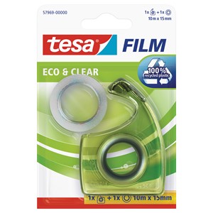 tesa 57969-00000 - film® Eco & Clear, 10 m x 15 mm + Handabroller