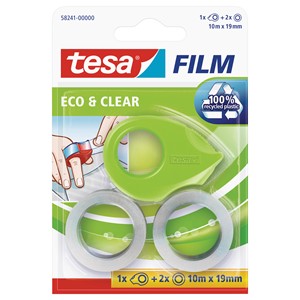 tesa 58241-00000 - film® Eco & Clear, 10 m x 19 mm + Handabroller