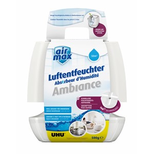 UHU 48155 - airmax Luftentfeuchter Ambiance, Originalpackung 500 g, weiß